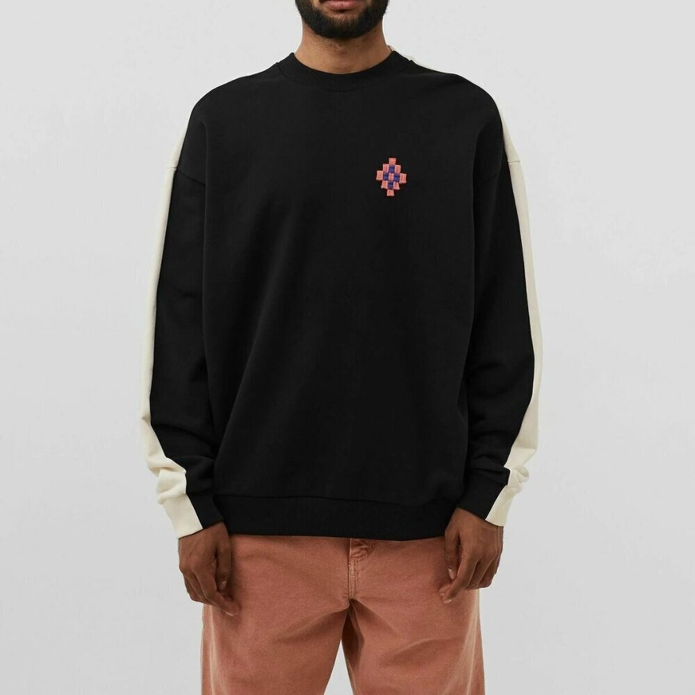 Marcelo Burlon Cross Logo Crewneck Size L Black/Ecru Brand New COA Inluded